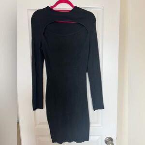 Black Ribbed Body Con Dress Size XL